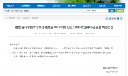福建省科技型中小企业名单公布 180家泉企入库